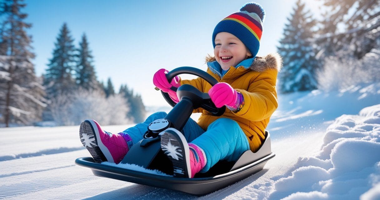 Sjov vinteraktivitet for børn: kælk med rat til børn