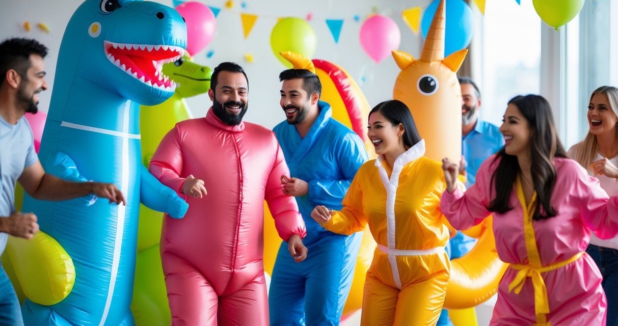 Sjove ideer til oppustelige kostumer til festen