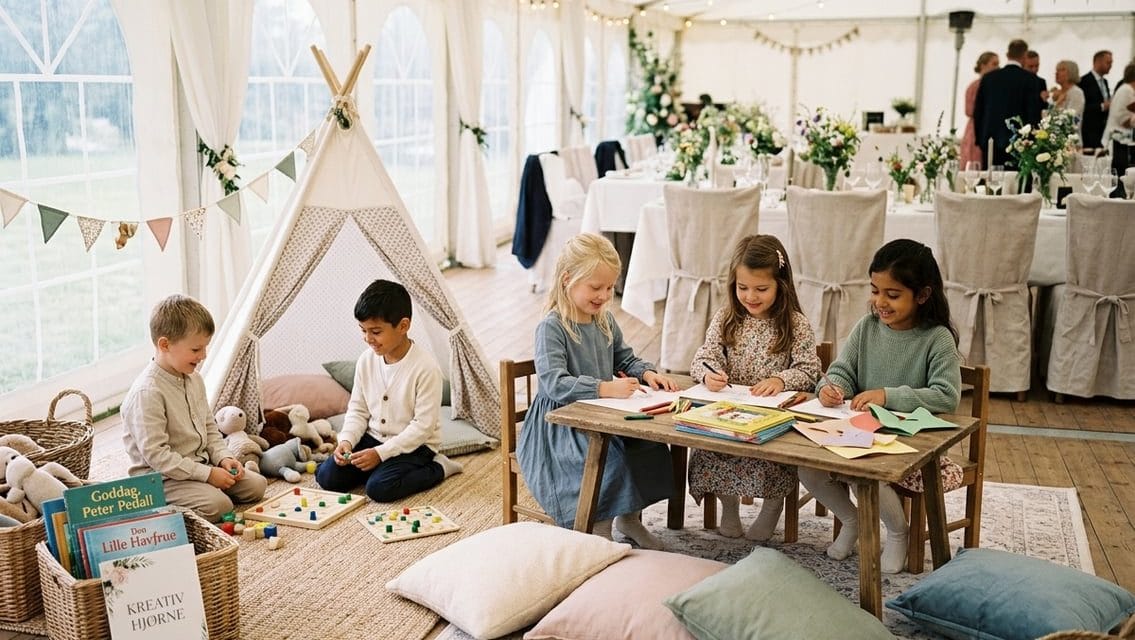 Giv de yngste gæster deres eget frirum til bryllupsfesten i telt